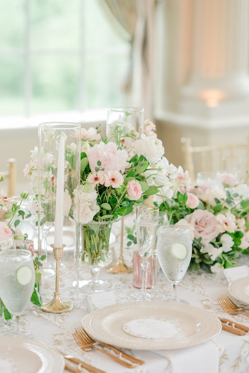 Wedding Reception Table Decor at Ashford Estate Wedding Venue in Allentown New Jersey