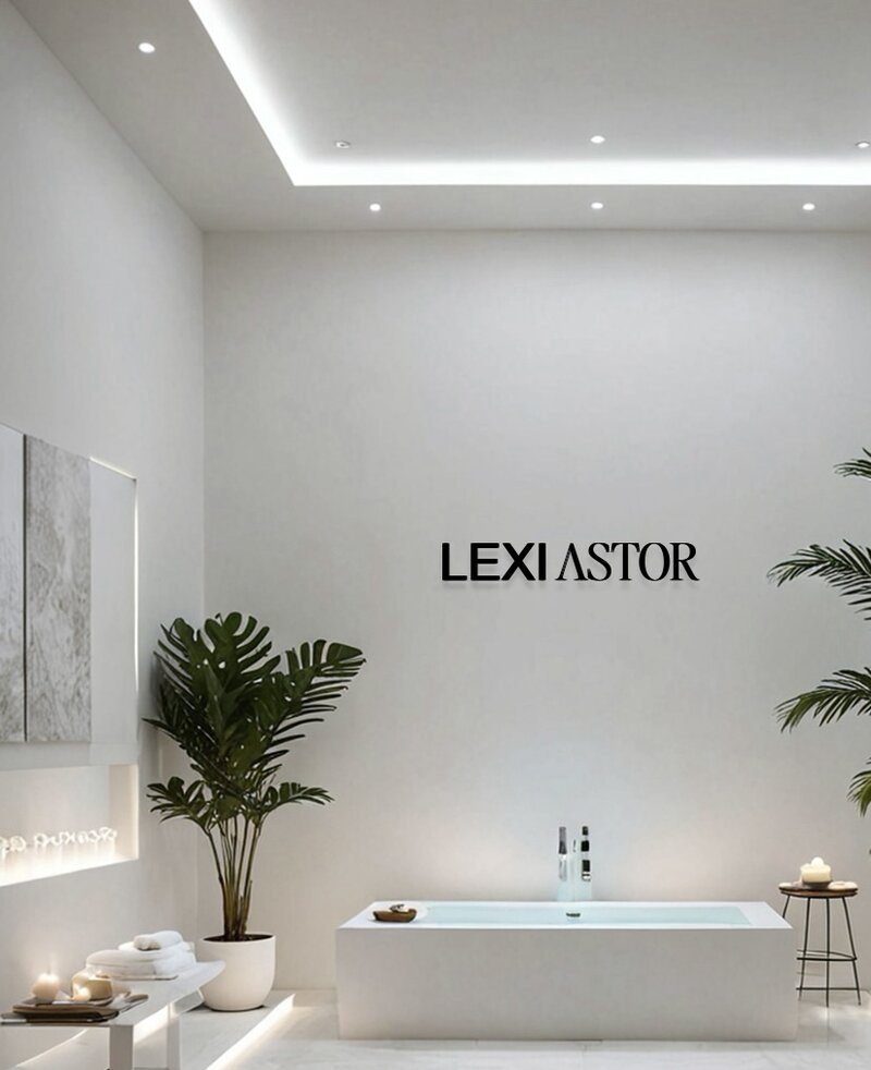 Coastal skincare brand logo mockup