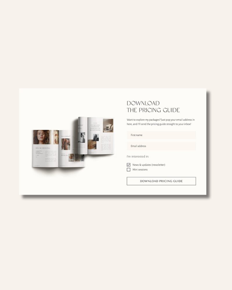 Minimal Flodesk opt-in forms Wabi Sabi 3