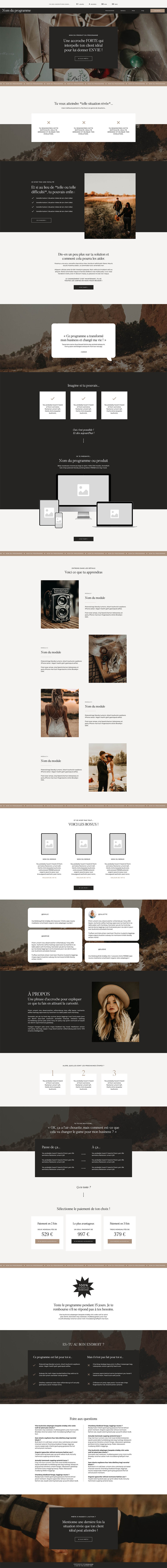 Capture d'écran du template de site Internet Showit Ash