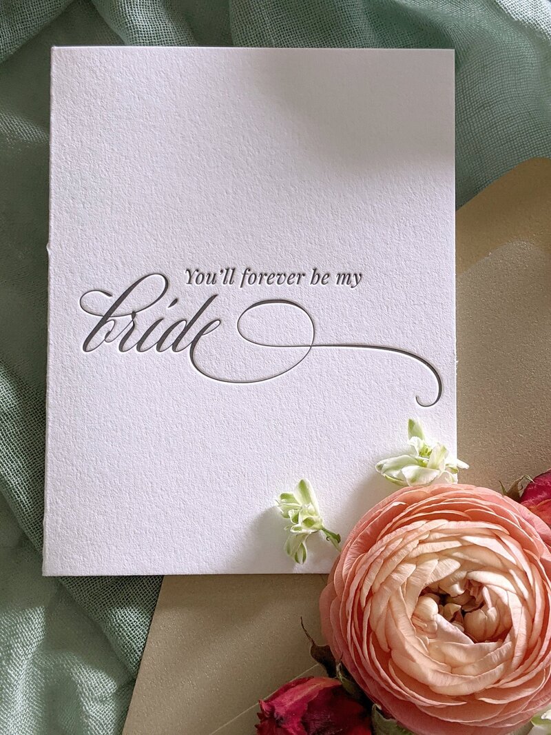 Letterpress Wedding Day Cards by small business owner, The Paper Vow