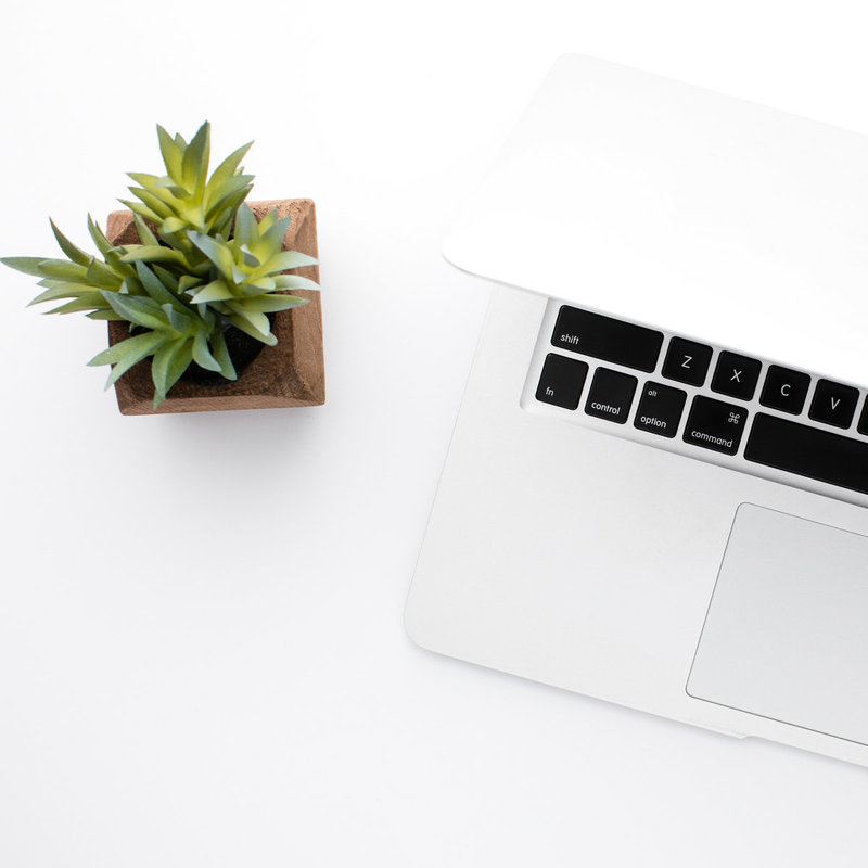 Macbook Pro on a desk for Holli True Designs