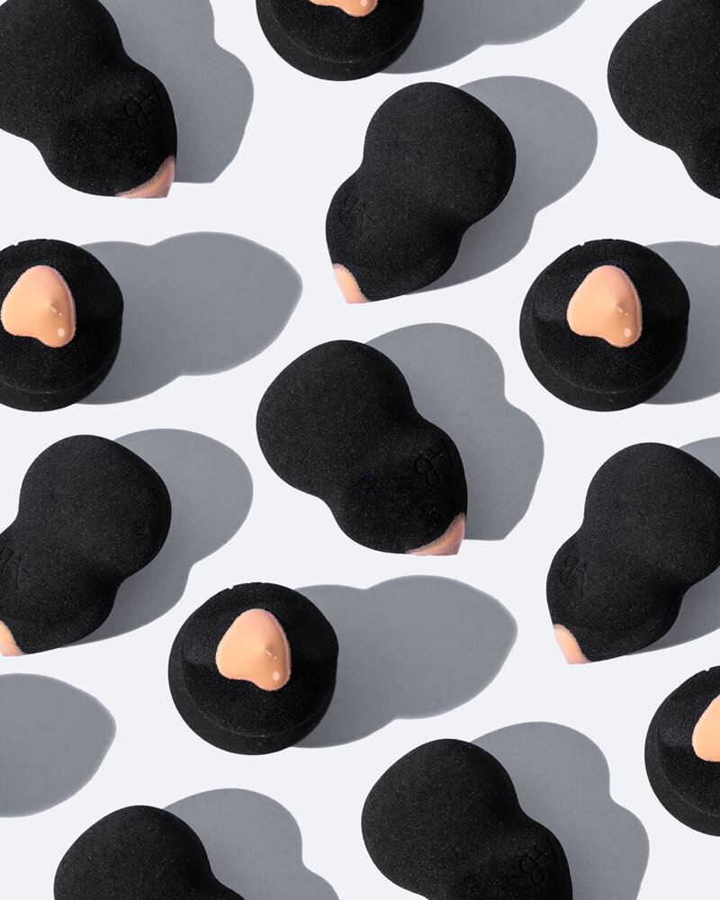 Moving gif of abstract shapes representing leaves and fruits in alternating designs