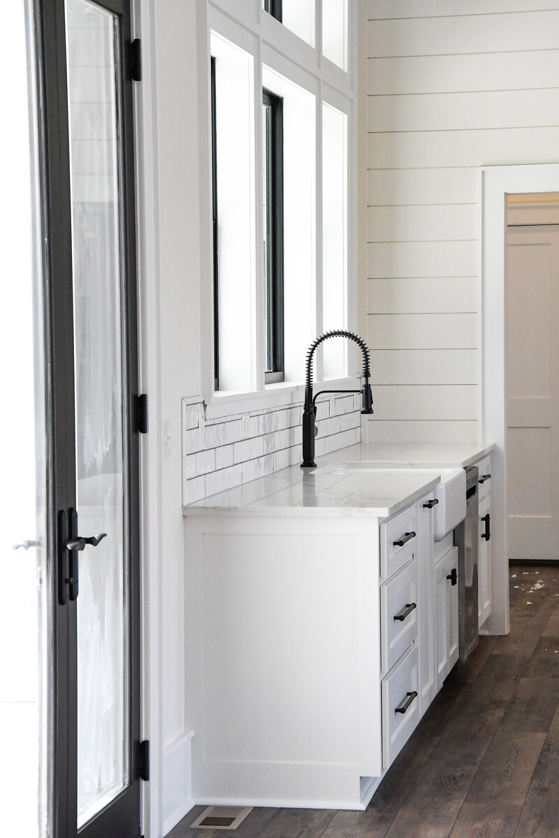 Modern Farmhouse kitchen sink  subway tile backsplash