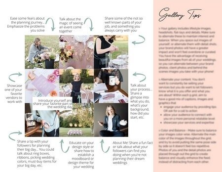 Instagram content examples for a Nashville wedding planner
