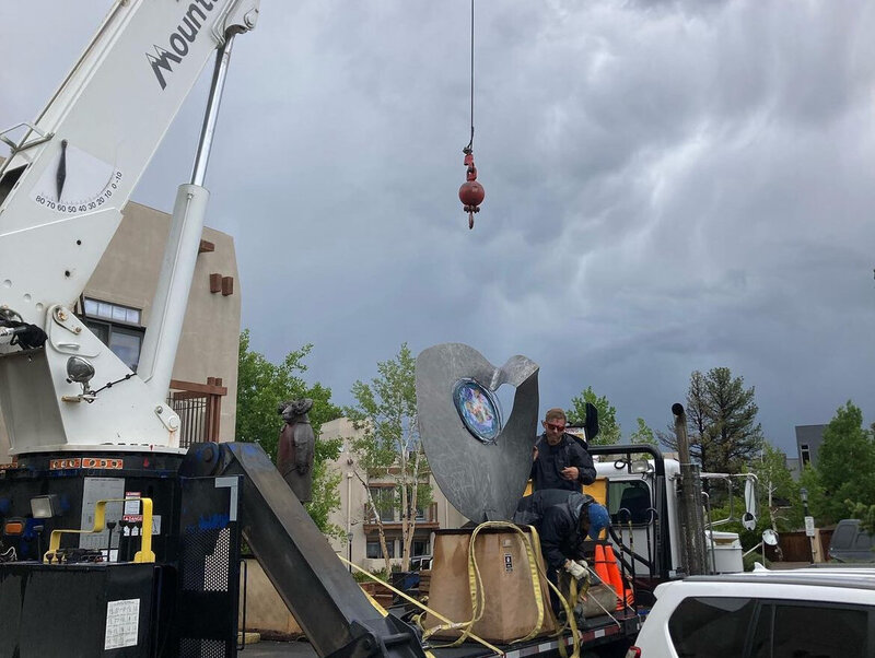 Large art installations by Mountainside Crane Service in Evergreen and Foothills