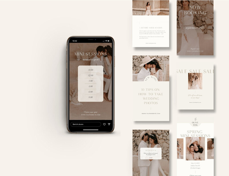 Elegant Instagram templates for photographers Olive Oak 5