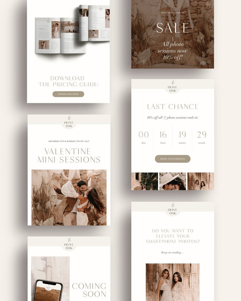 Elegant Flodesk templates for photographers Olive Oak 13