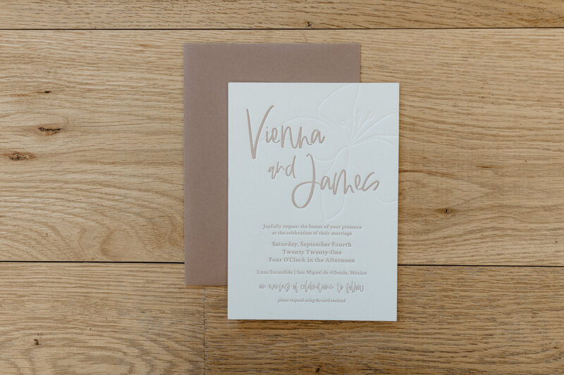papercrush wedding stationary at Southern California elopement