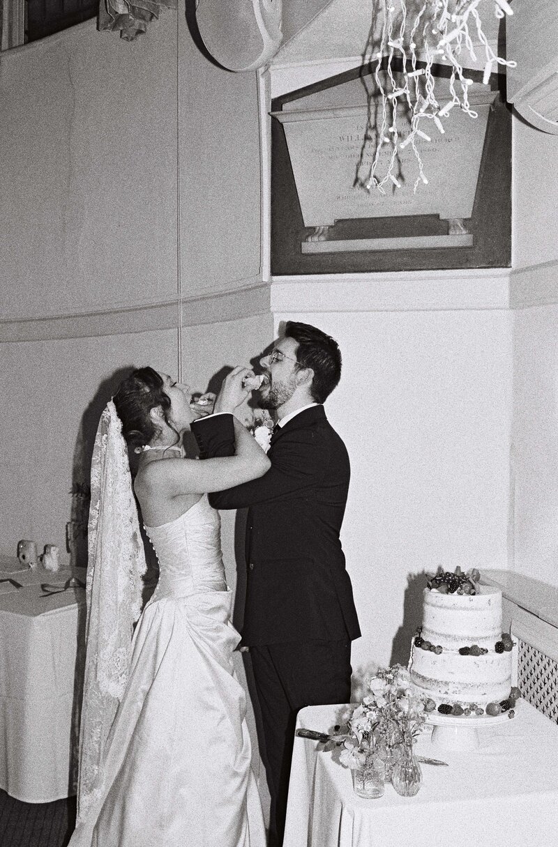 Cake cut captured on 35mm film