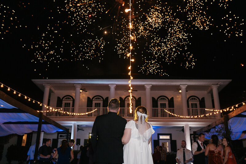 bride and groom with vintage car at gainesville fl wedding