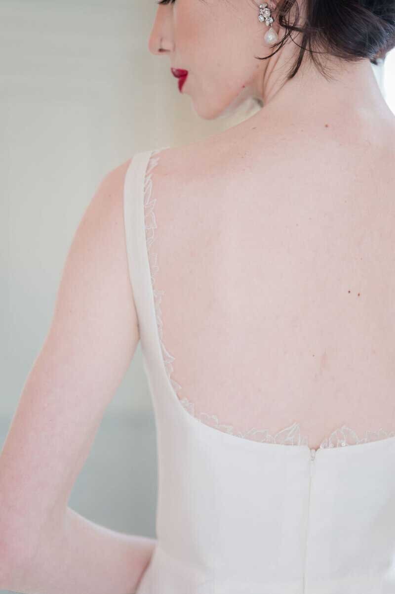 scoop back wedding dress