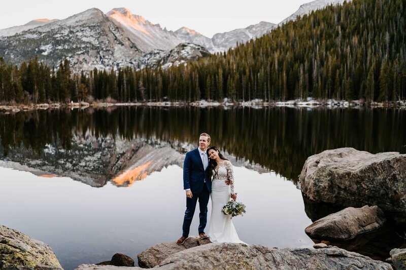 Bear Lake, Rocky Mountain National Park, Colorado winter elopement with Colorado elopement videographer Alpine Vows
