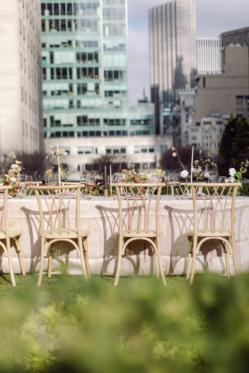 Table decor of a wedding table