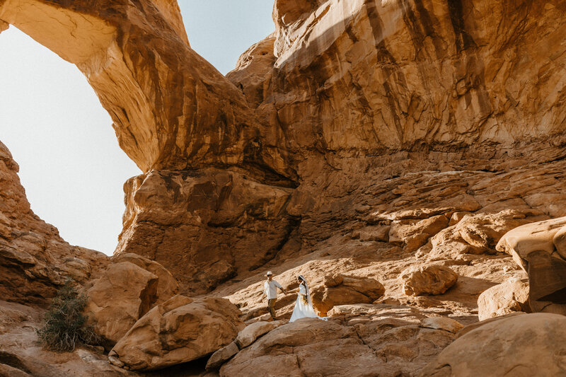 Bride and Groom portraits during their Arches National Park Elopement.