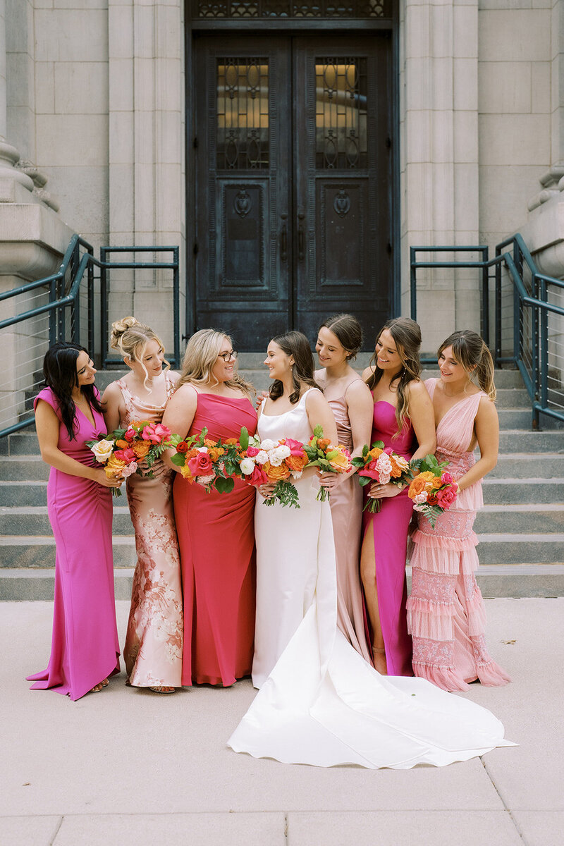 Bridesmaids in downtown