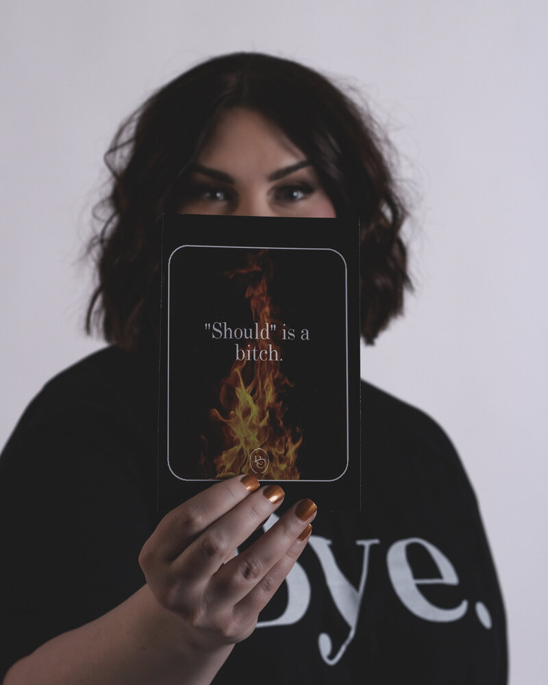 Brand photoshoot and creative direction for ByeCurious founder, showcasing confident, empowered, and relatable energy aligned with the brand’s rebellious identity.