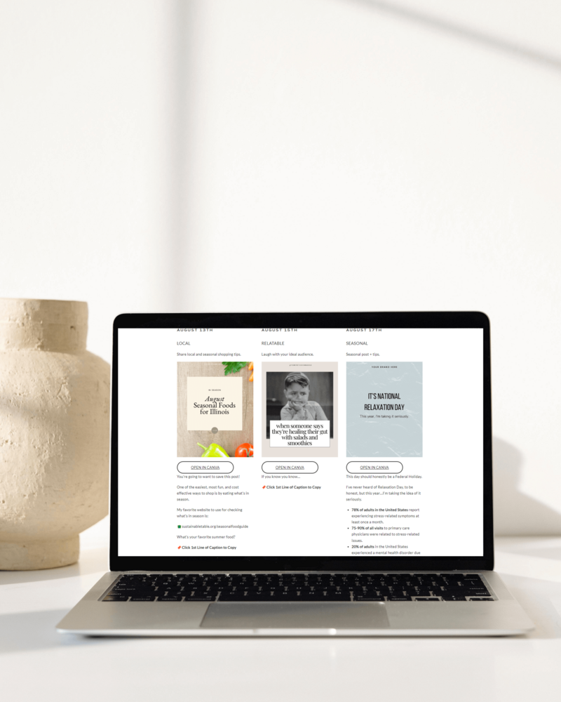 Social Media Template for Health Coaches