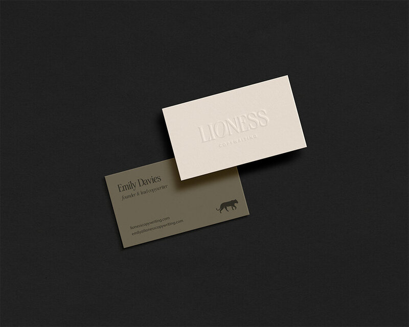Branded business cards for copywriter