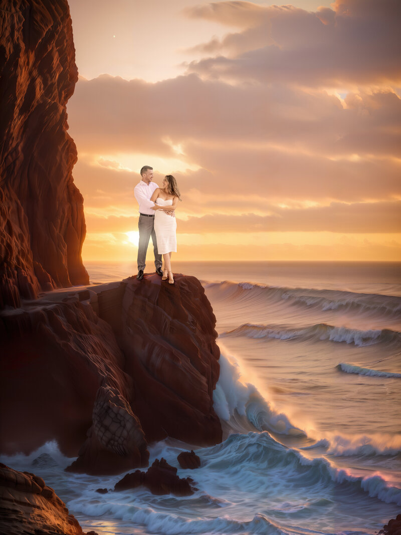 Engagement photos by the ocean