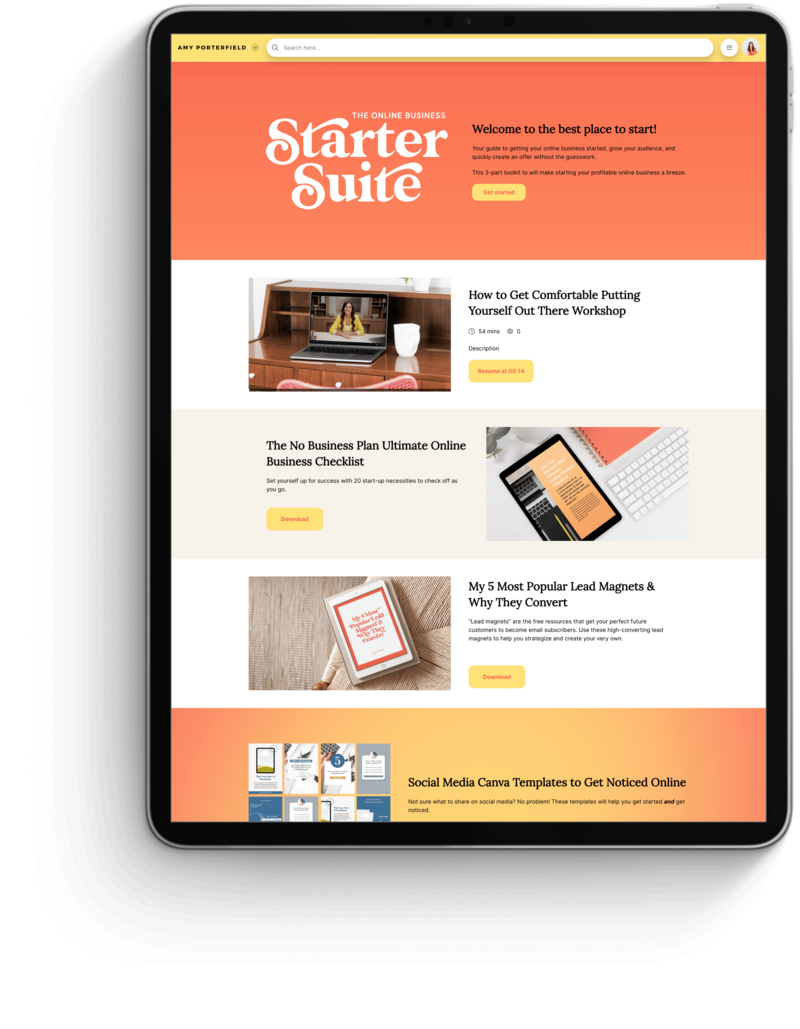 online business starter suite mockup on table - start an online business