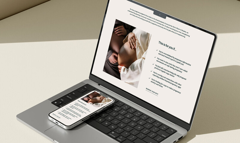 Showit website template featuring an integrated class schedule page.