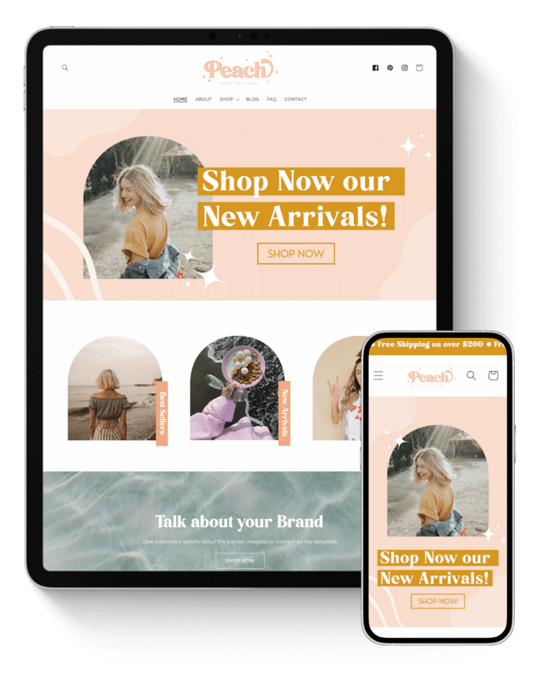 peach boho shopify theme for youthful brands and online shops