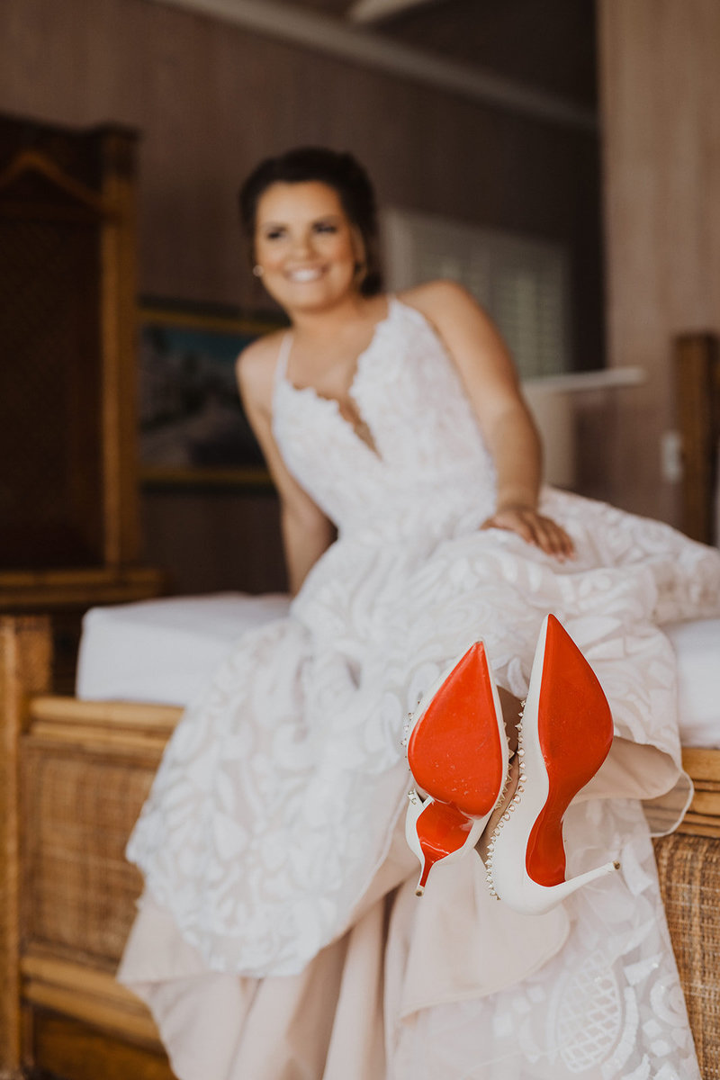 Red bottom wedding shoes