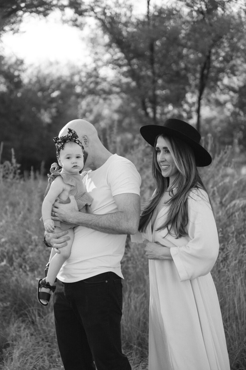 A Family waking in the garden