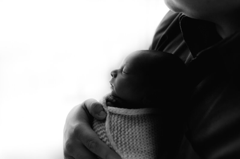 Black and white newborn pics