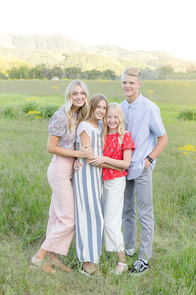 Top Best Utah Family High School Senior Children's Photographer Light and airy green field with flowers poppy flower field fall mountain field leaves photo session_Box Elder Campground--2