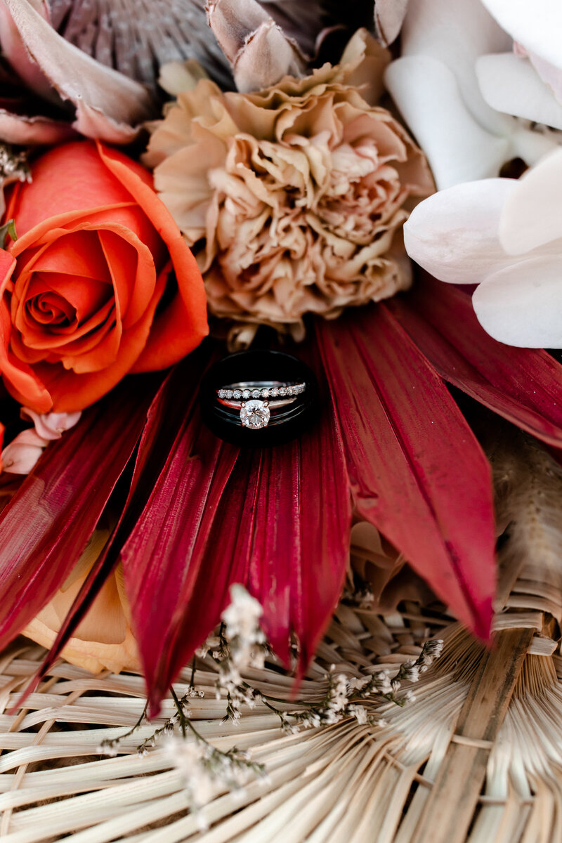 This bouquet was the perfect backdrop for this ring photo for a Las Vegas Elopement