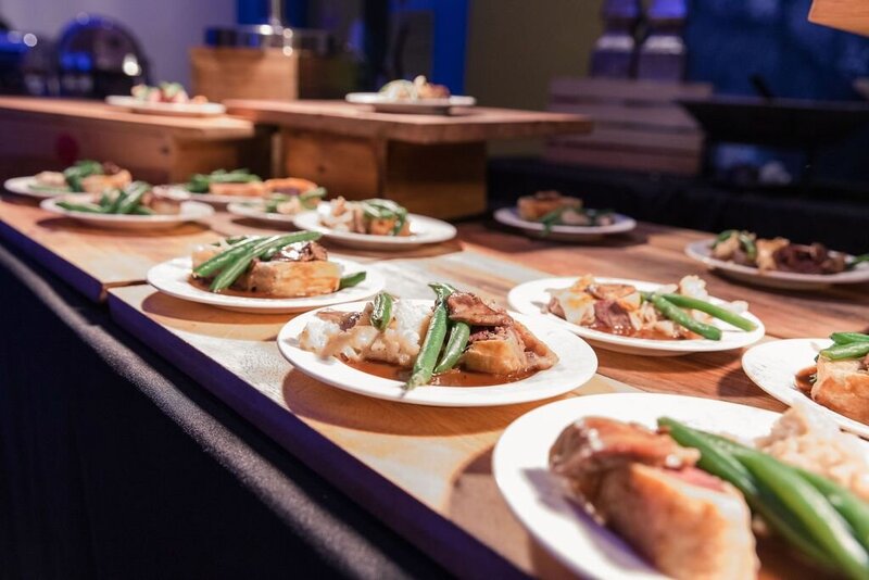 White plate with meat and green beans