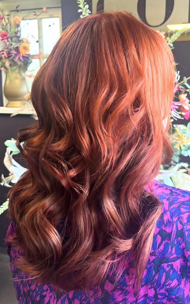 haarstuk rood haar t-parting