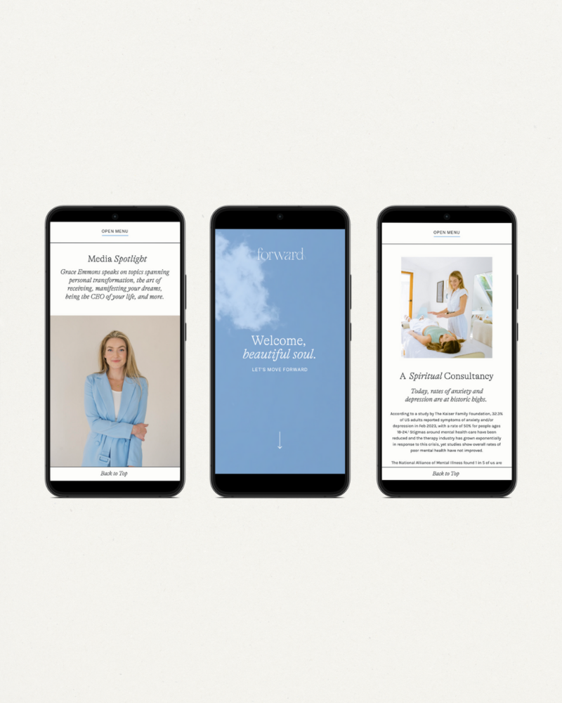 Website design showcased on a mobile device mockup