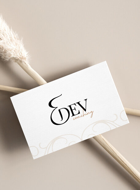 branding for e dev coaching on a business card