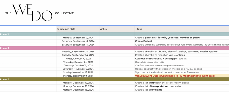 Screenshot of The We Do Collective Planning Calendar Spreadsheet Template