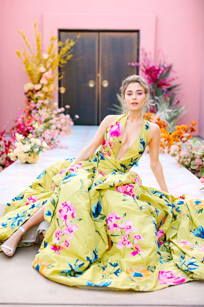 girl in floral marchesa gown