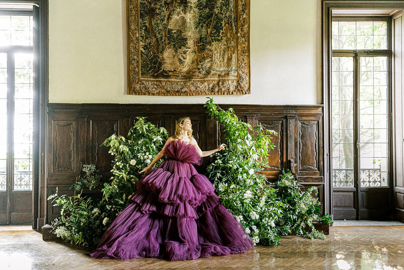 Couture wedding fashion shoot at Villa Erba on Lake Como in Italy photographed by Lake Como wedding photographer Amy Mulder Photography