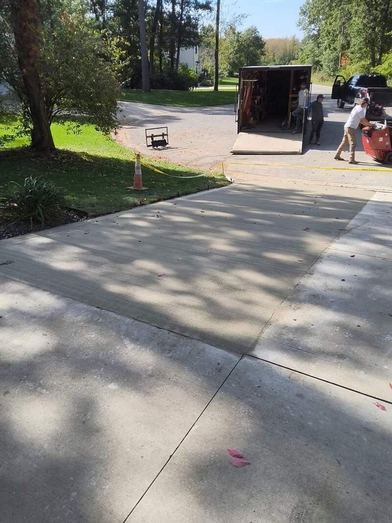 After: finished concrete driveway in Middlebury, IN