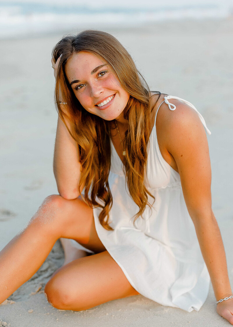 Image by South Shore senior photographer Christina Runnals  | Girl sitting on beach