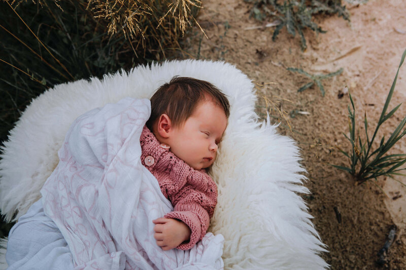 new baby girl on the beach