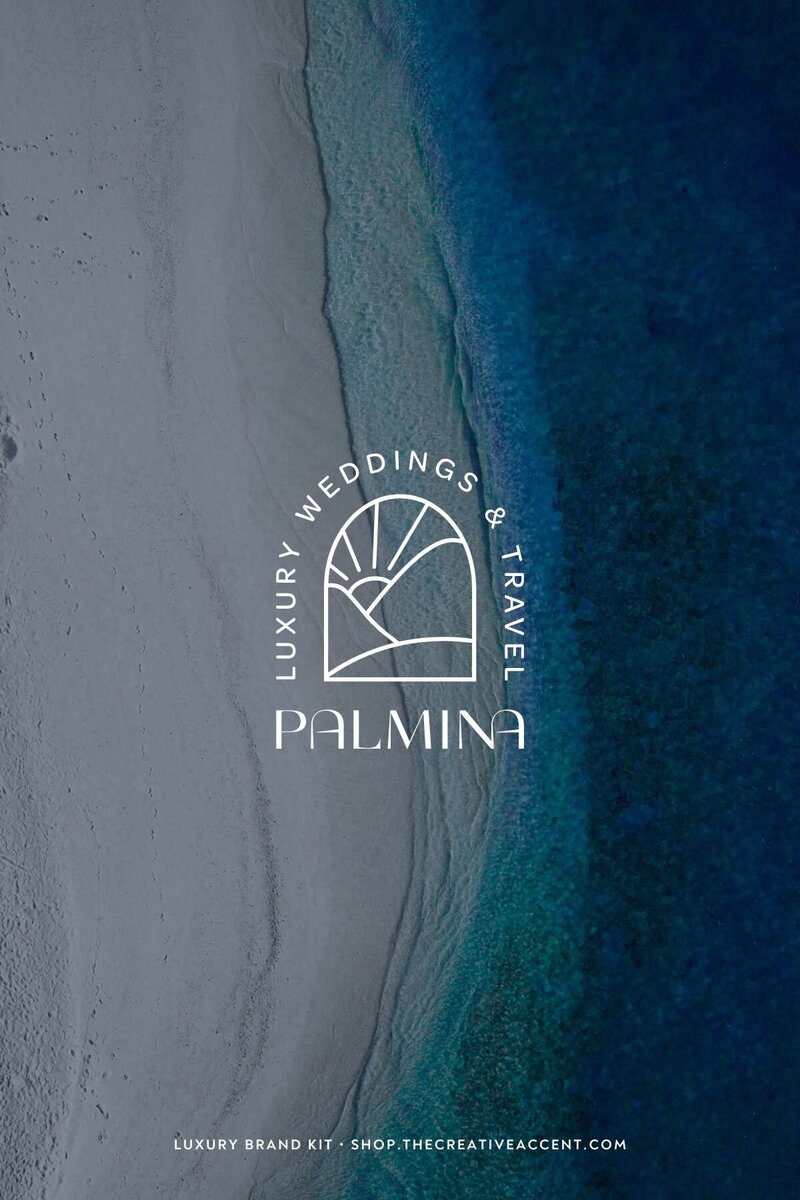 monogram logo as part of luxury brand kit for wedding planners and travel agents