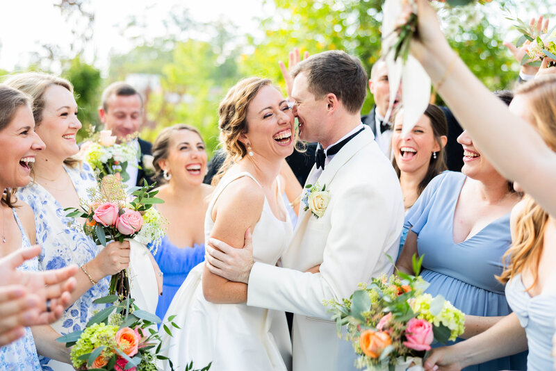 Bridal party portrait at outdoor Alabama wedding