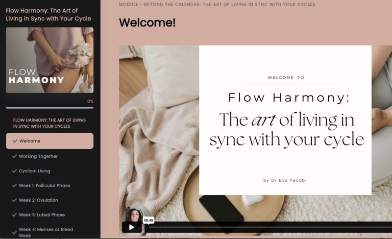 flow harmony menstrual cycle syncing online  course 