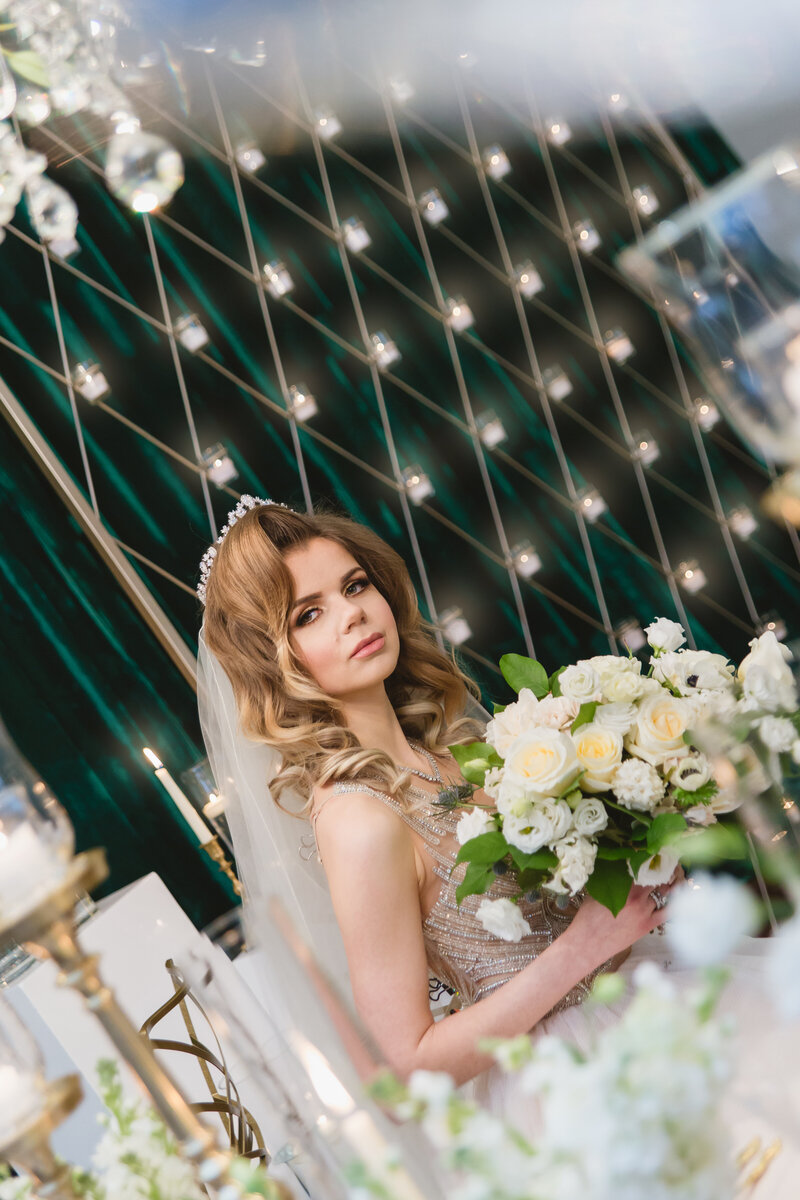 Ottawa bride looks timeless in her wedding portrait, thanks to Red Carpet Glamour's subtle and elegant makeup.