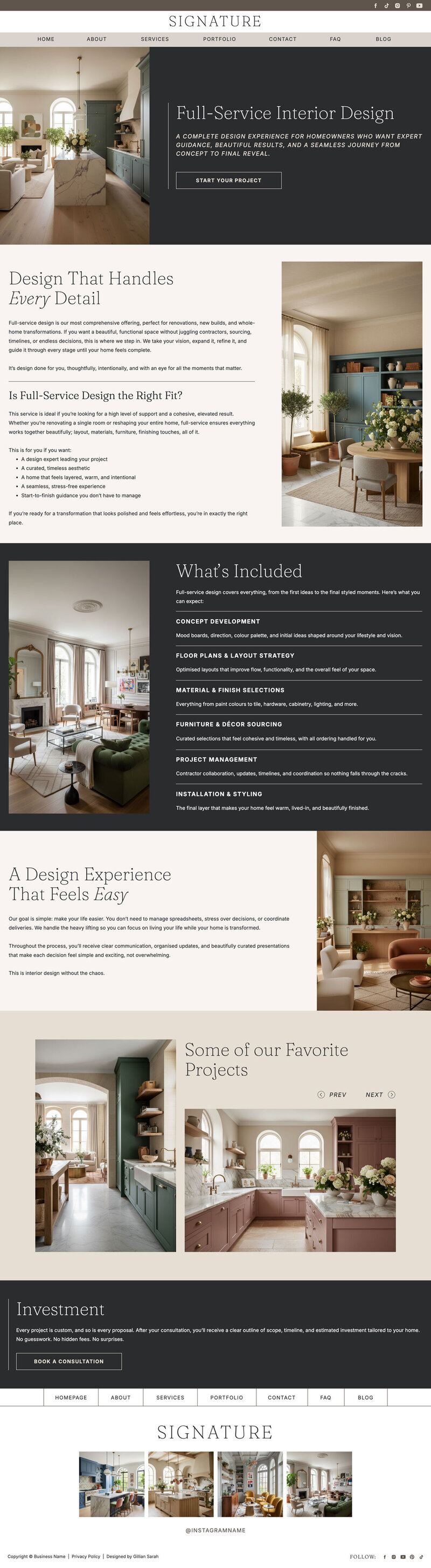 Signature Showit Website Template for Interior Designers