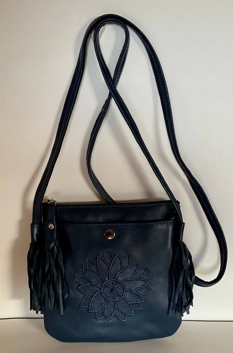 Sac Cuir en Bandoulière Tournesol NOIR