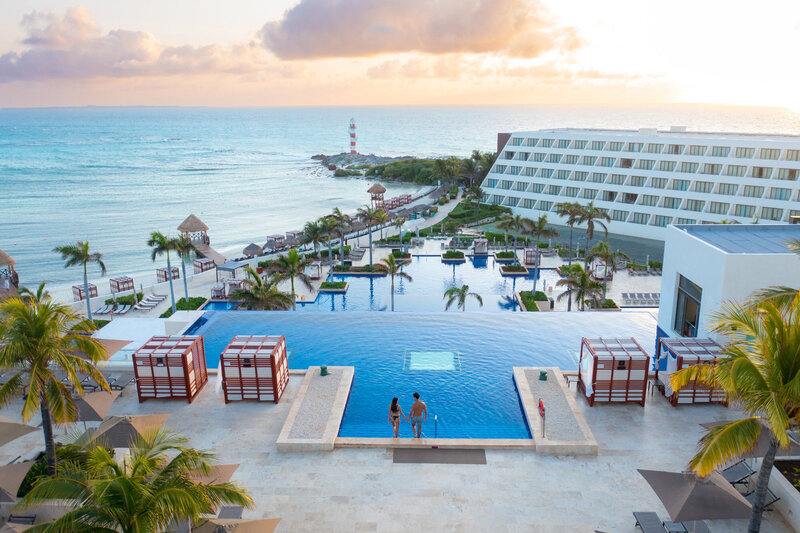 Hyatt Ziva Cancun Aerial Rooftop Pool View