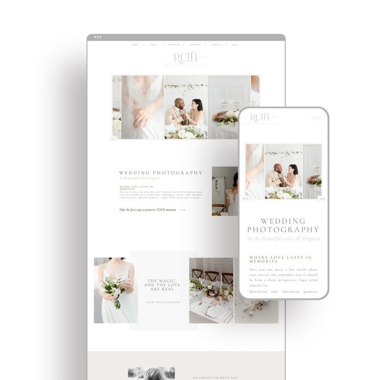 Ruth Showit Website Template for Photographers